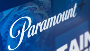 Paramount+ Paramount Streaming Service Signage Logo Display on Demo Screen